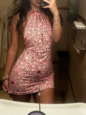 Omighty pink halter mini dress